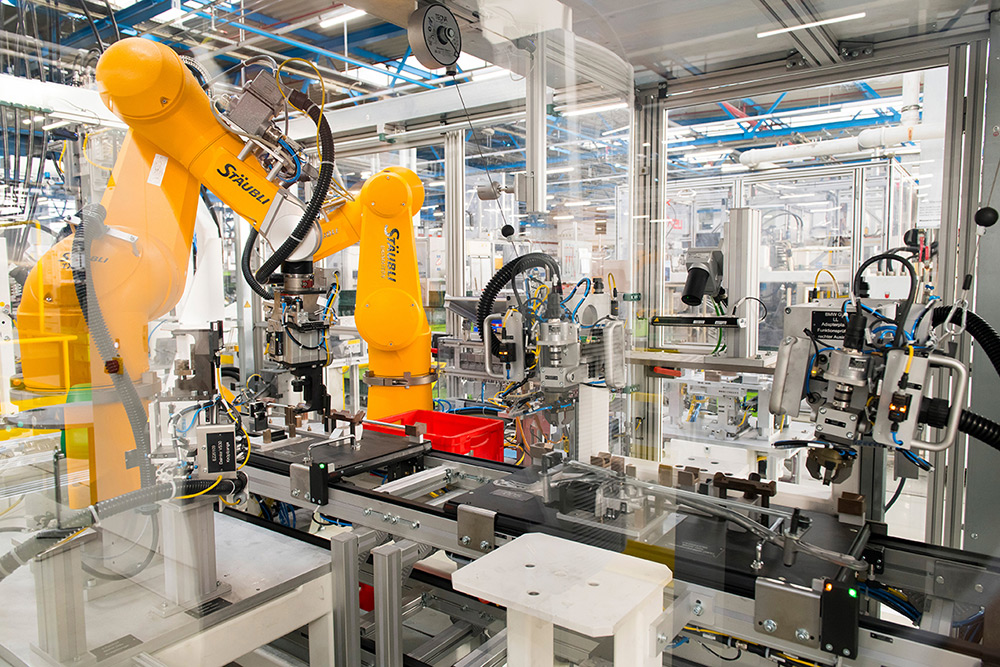 Production line with end-of-line test data collection